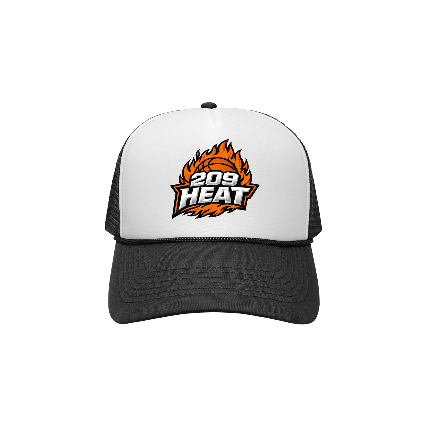 209 HEAT LOGO TRUCKER HAT- BLACK/WHITE