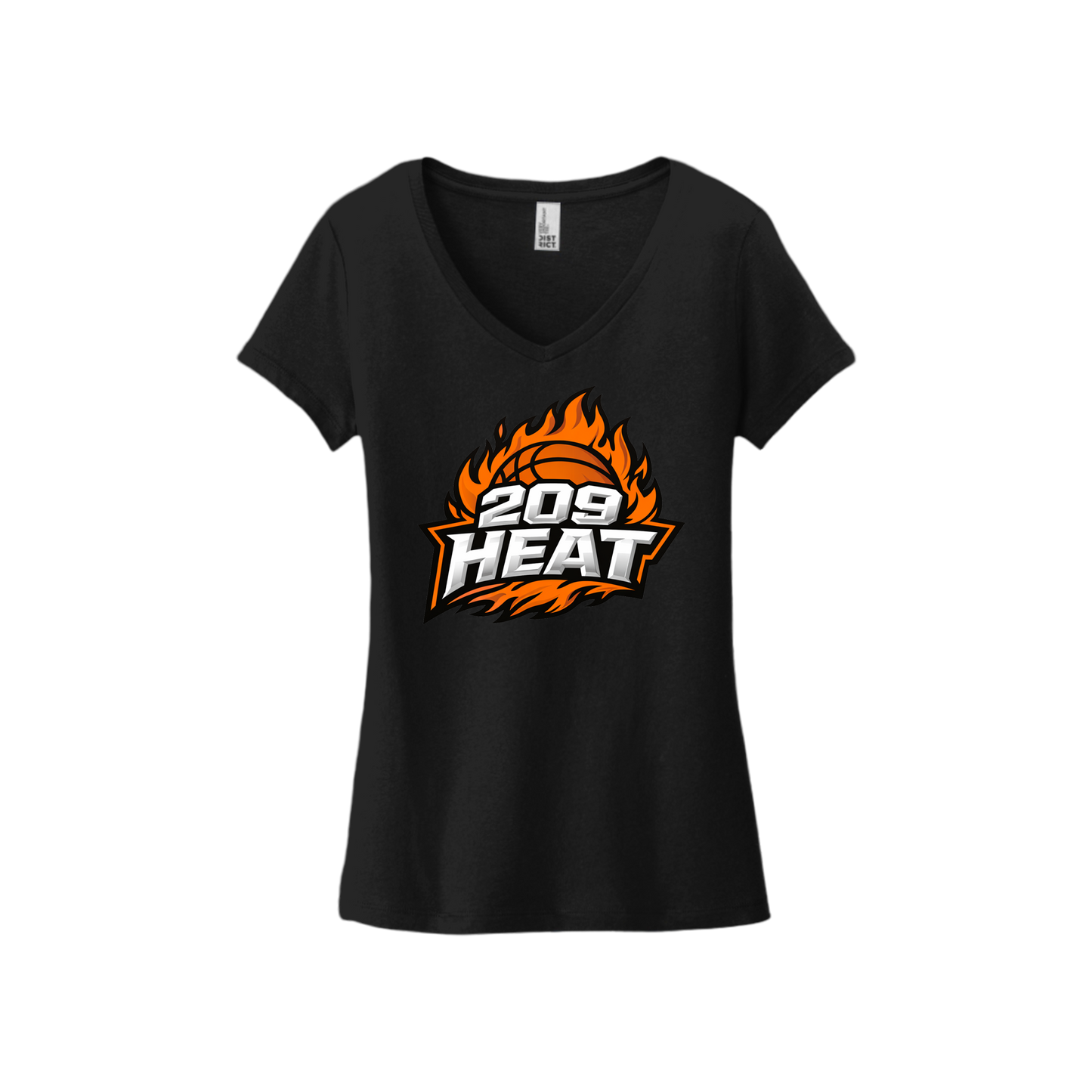 209 HEAT WOMEN'S V-NECK TSHIRT - BLACK