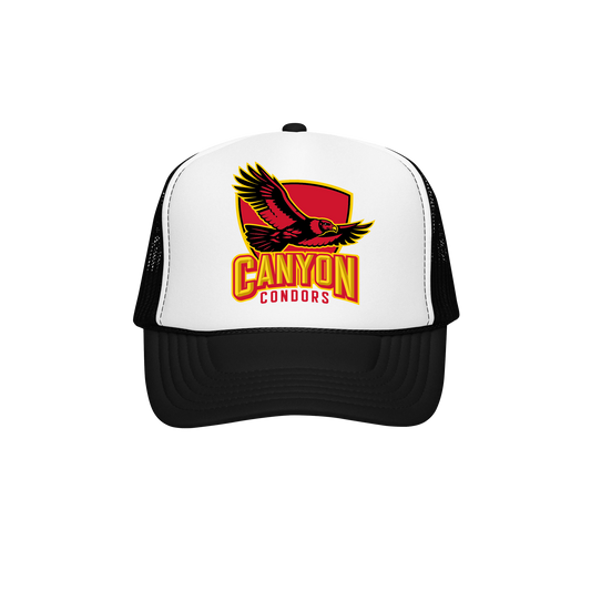 CANYON LOGO TRUCKER HAT- BLACK/WHITE