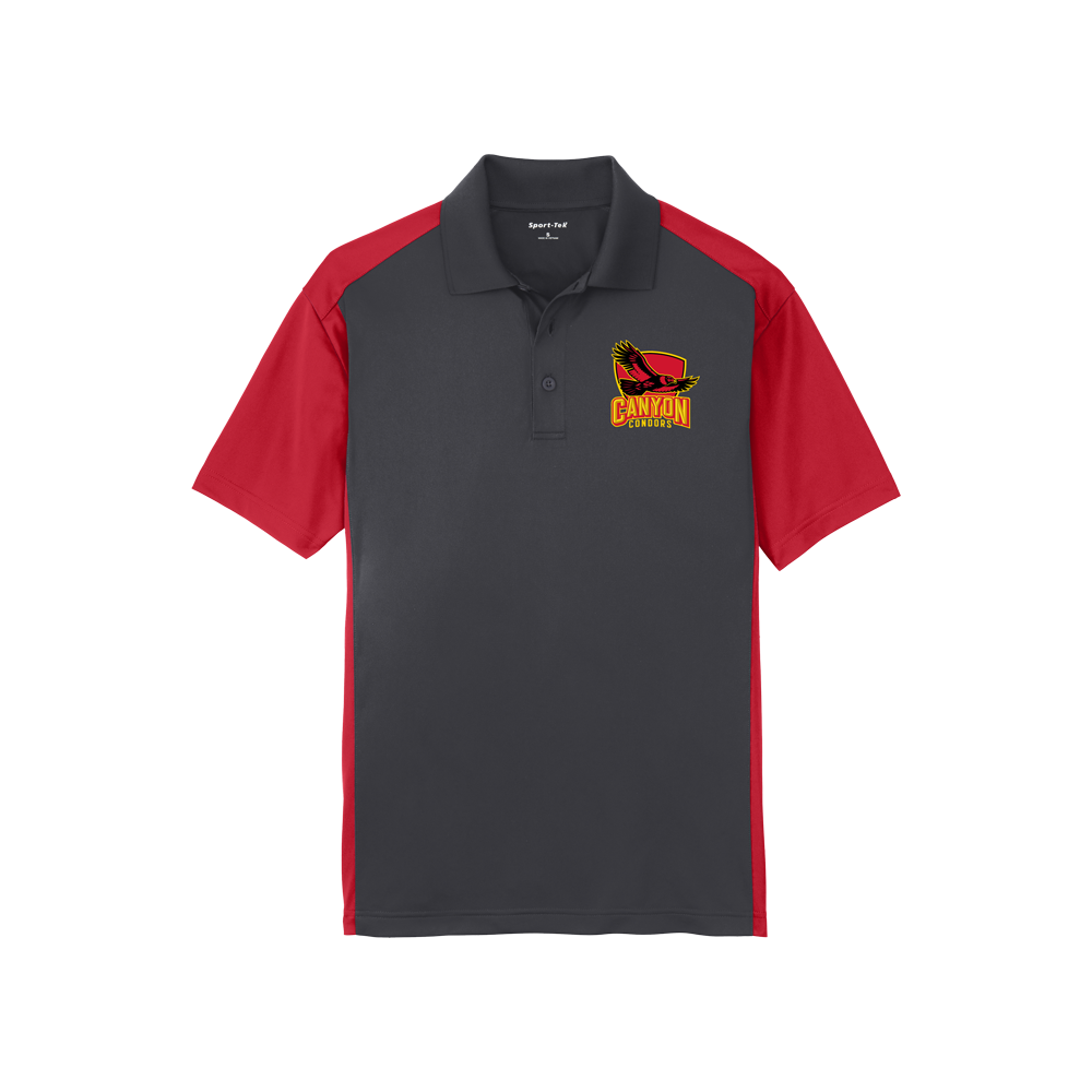 CANYON GOLF POLO SHIRT - GREY/RED