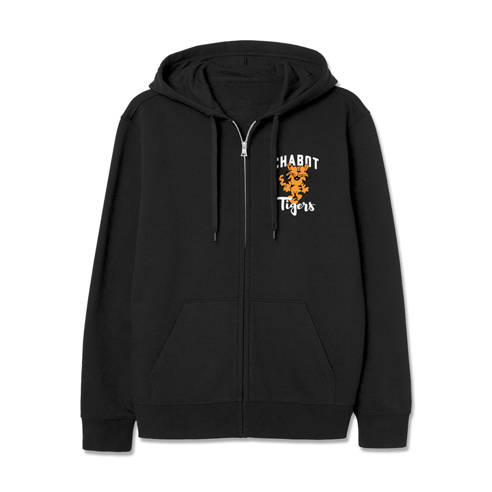 CHABOT CARTOON TIGER ZIP HOODIE - BLACK