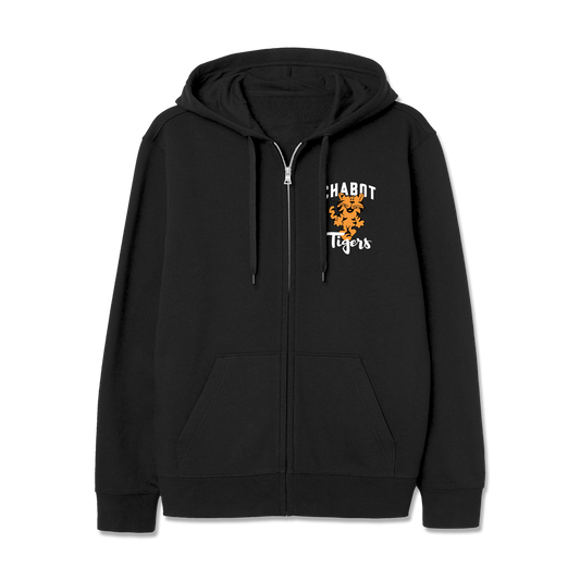 CHABOT CARTOON TIGER ZIP HOODIE - BLACK