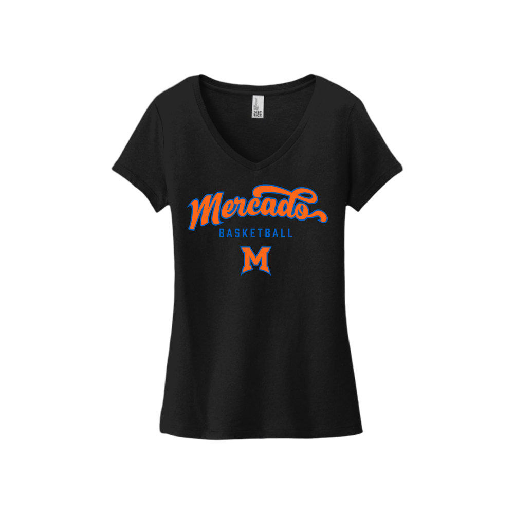 MERCADO CLASSIC WOMEN'S V-NECK TSHIRT BLACK