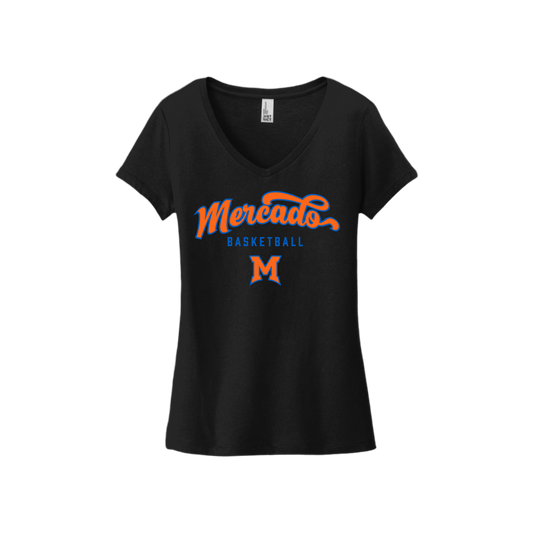 MERCADO CLASSIC WOMEN'S V-NECK TSHIRT BLACK