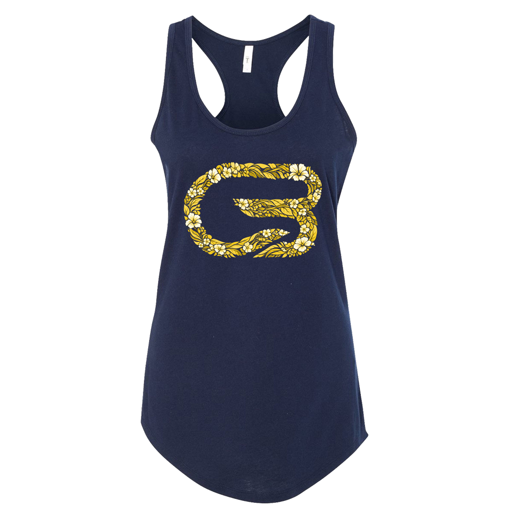 CREEKSIDE x CYCLEBAR FLORAL RACERBACK TANK - NAVY