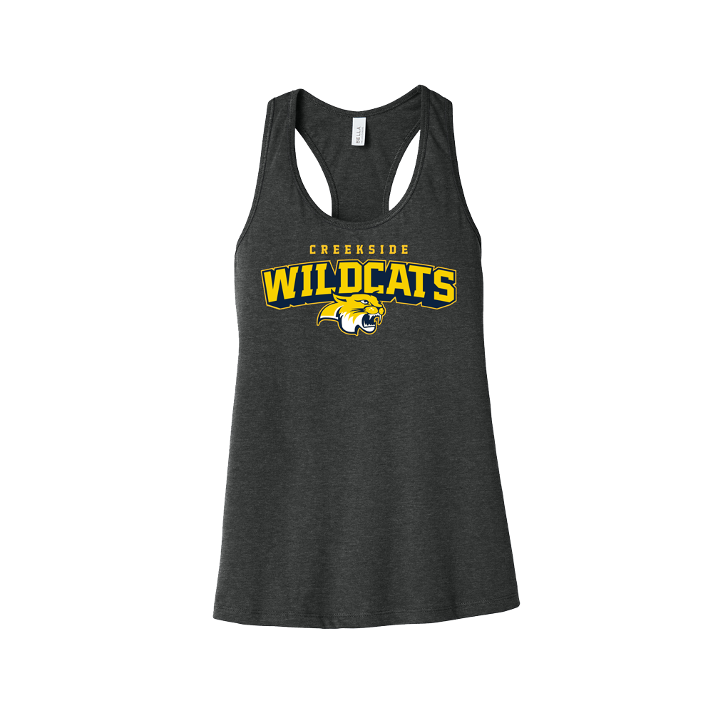 CREEKSIDE WILDCATS WOMEN'S RACERBACK TANK - CHARCOAL