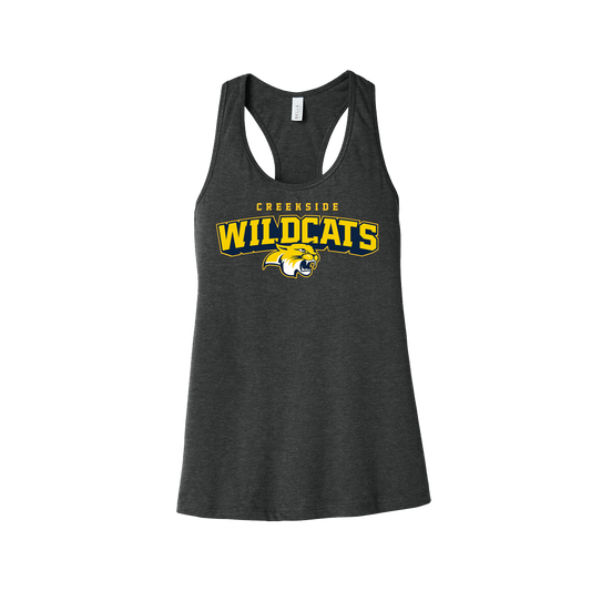 CREEKSIDE WILDCATS WOMEN'S RACERBACK TANK - CHARCOAL