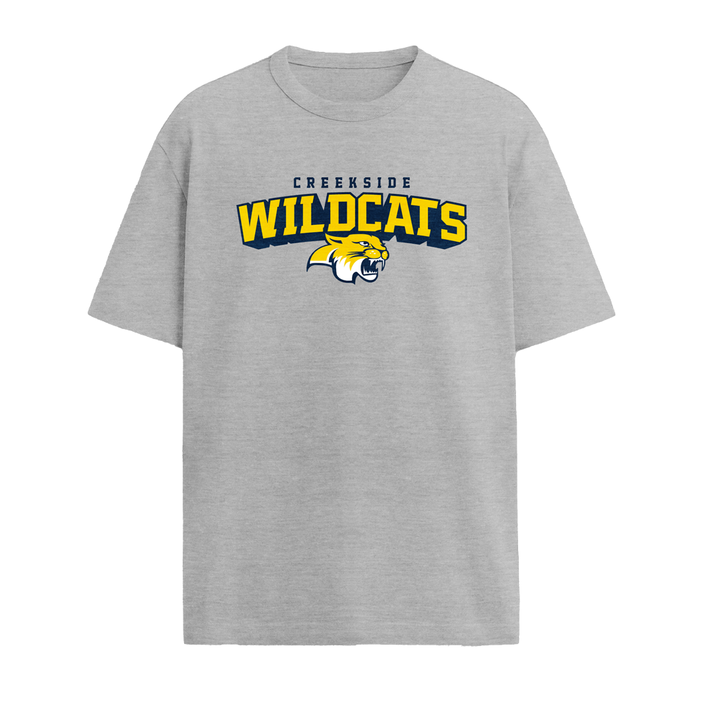 CREEKSIDE WILDCATS TSHIRT - HEATHER GREY