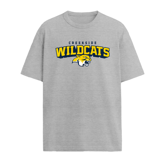 CREEKSIDE WILDCATS TSHIRT - HEATHER GREY