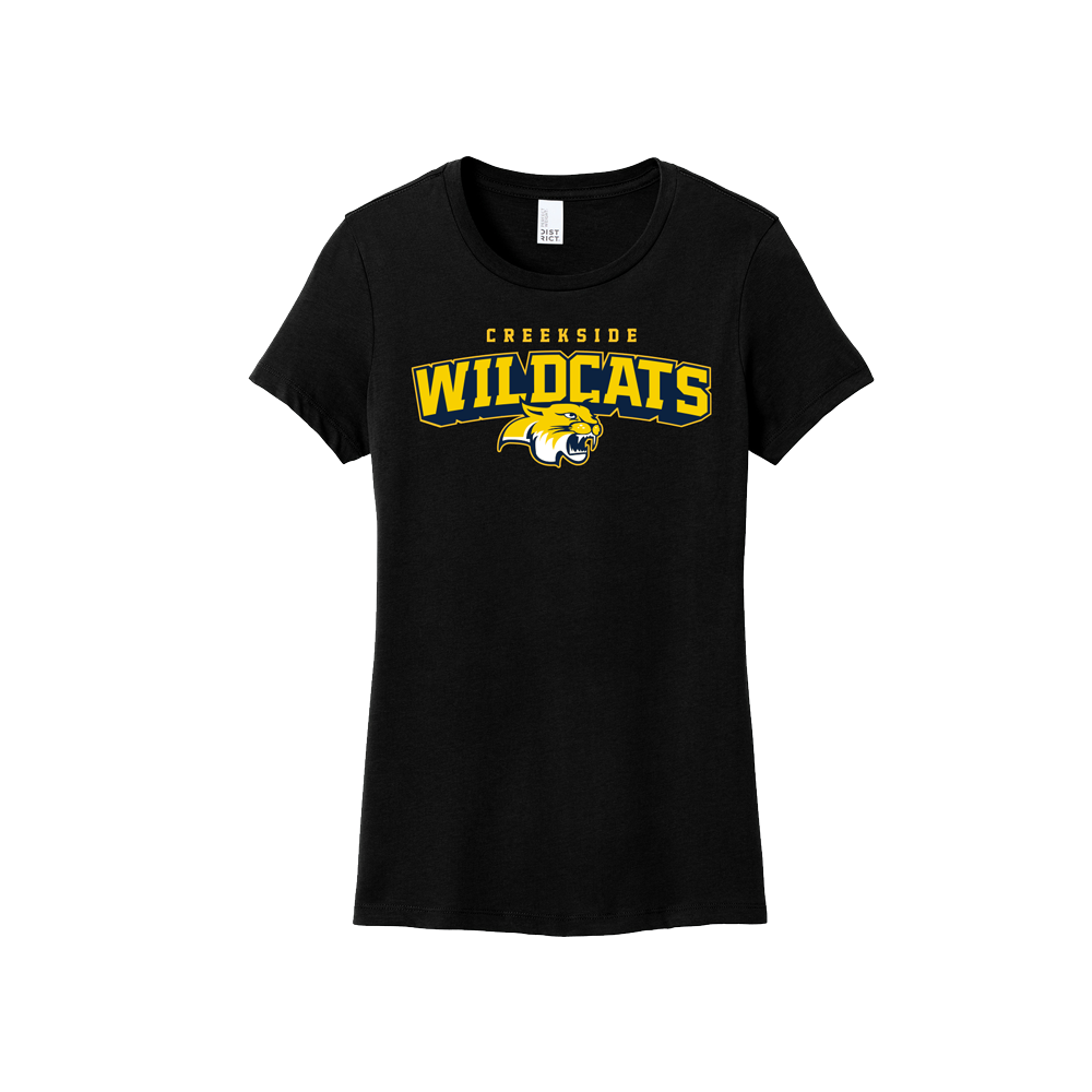 CREEKSIDE WILDCATS WOMEN'S TSHIRT - BLACK