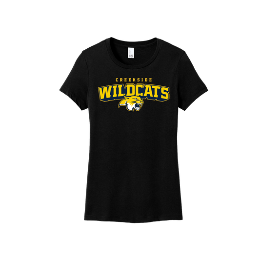 CREEKSIDE WILDCATS WOMEN'S TSHIRT - BLACK