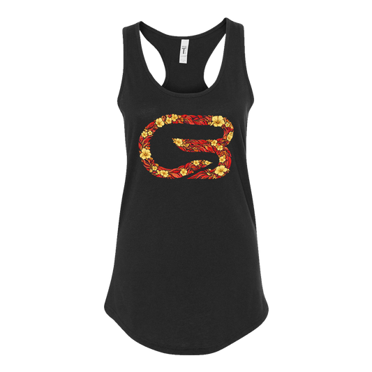 CANYON x CYCLEBAR FLORAL RACERBACK TANK - BLACK