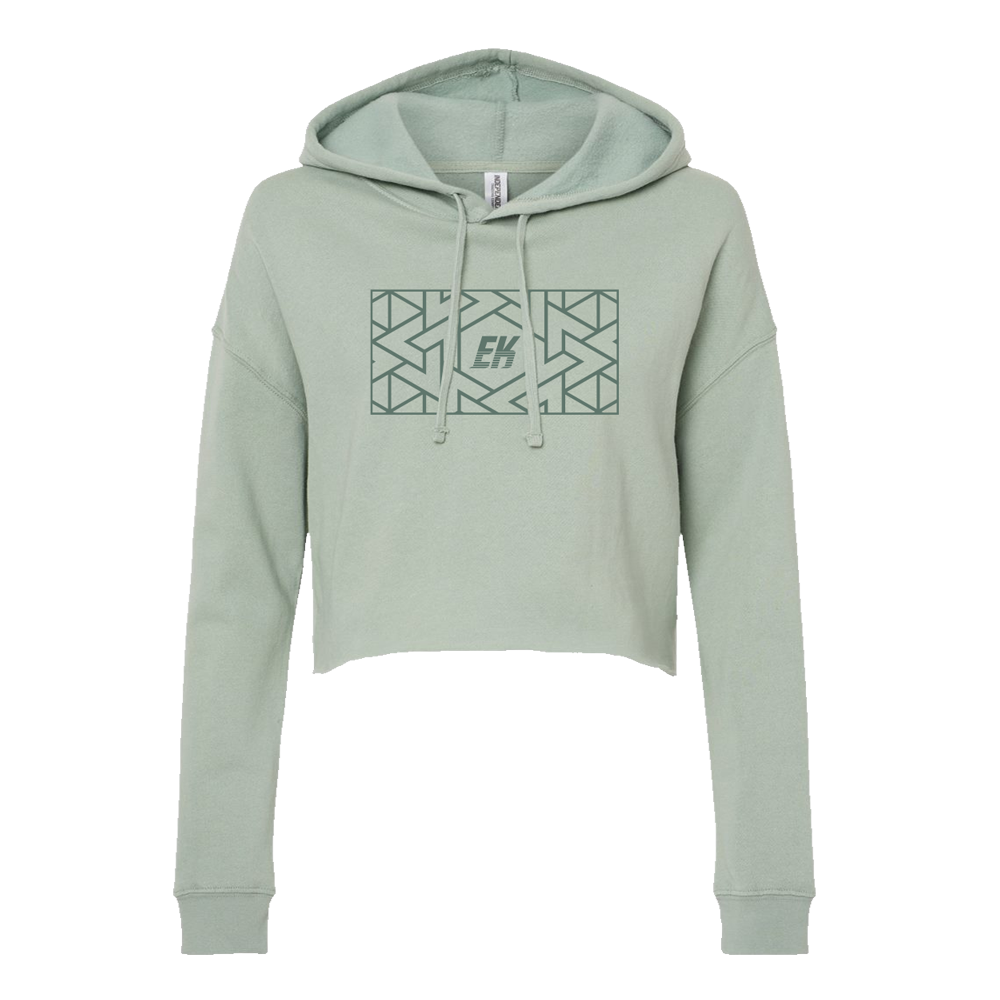 EK INTERLOCK CROPPED HOODIE - SAGE