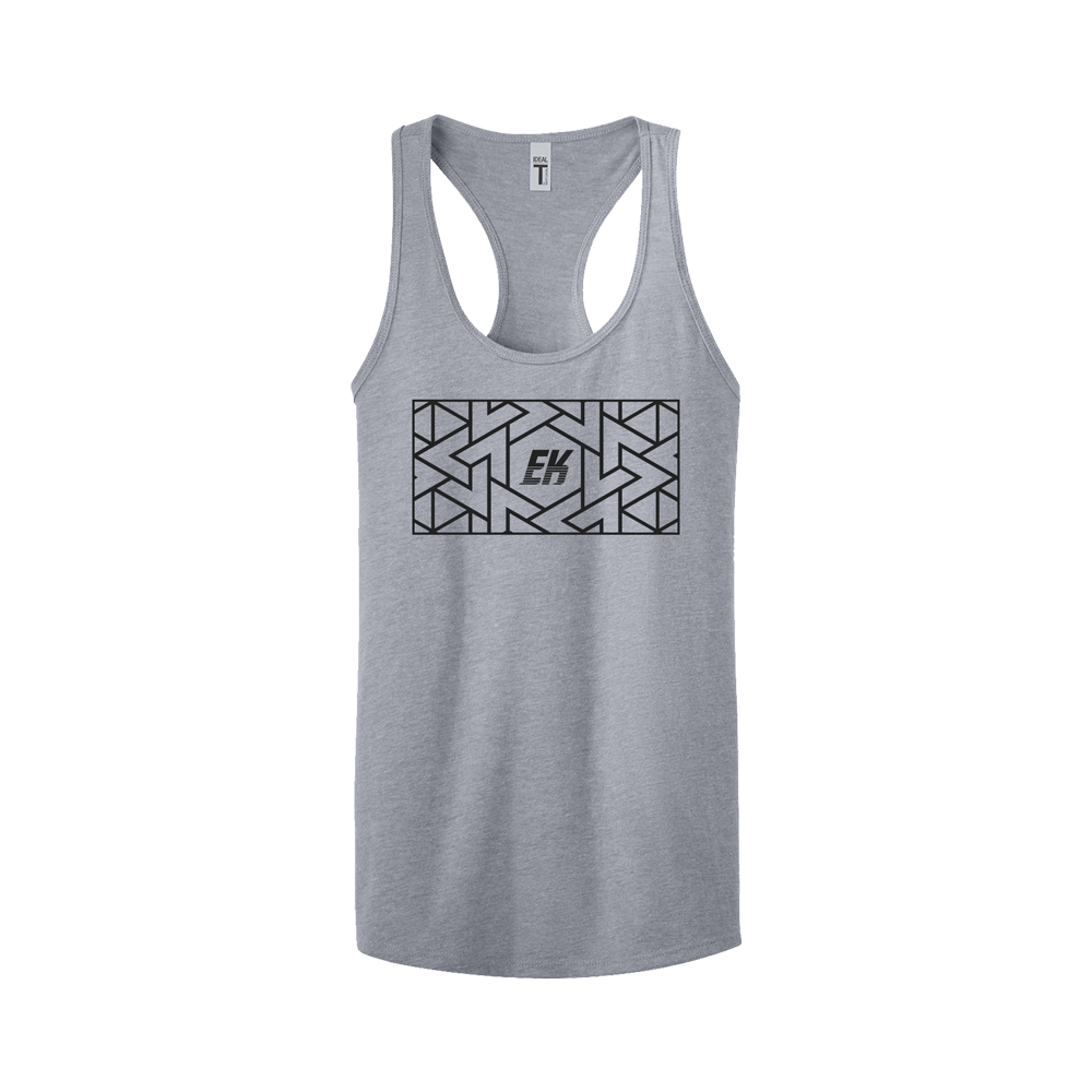 EK INTERLOCK WOMENS RACERBACK TANK - GREY