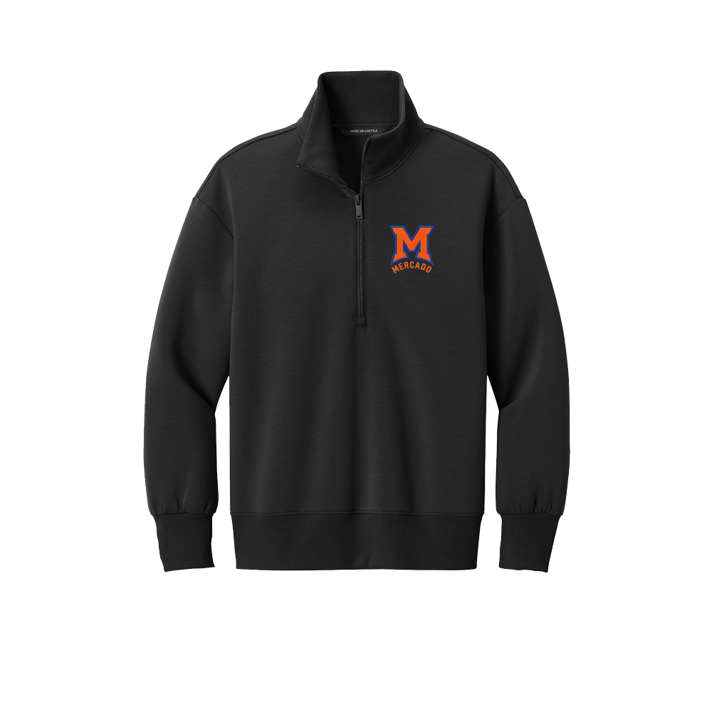 MERCADO WOMEN'S QUARTER ZIP SWEATSHIRT - BLACK