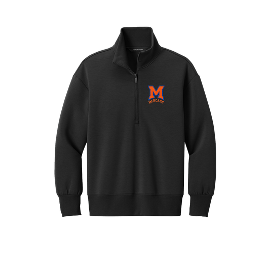 MERCADO WOMEN'S QUARTER ZIP SWEATSHIRT - BLACK