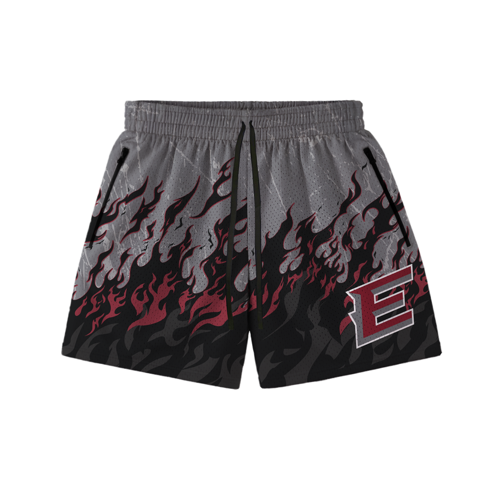 EXTREME BASEBALL FLAMES HOOP SHORTS