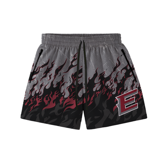 EXTREME BASEBALL FLAMES HOOP SHORTS