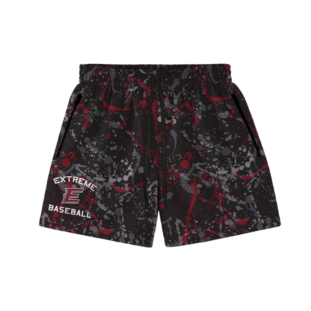 EXTREME BASEBALL SPLATTER HOOP SHORTS