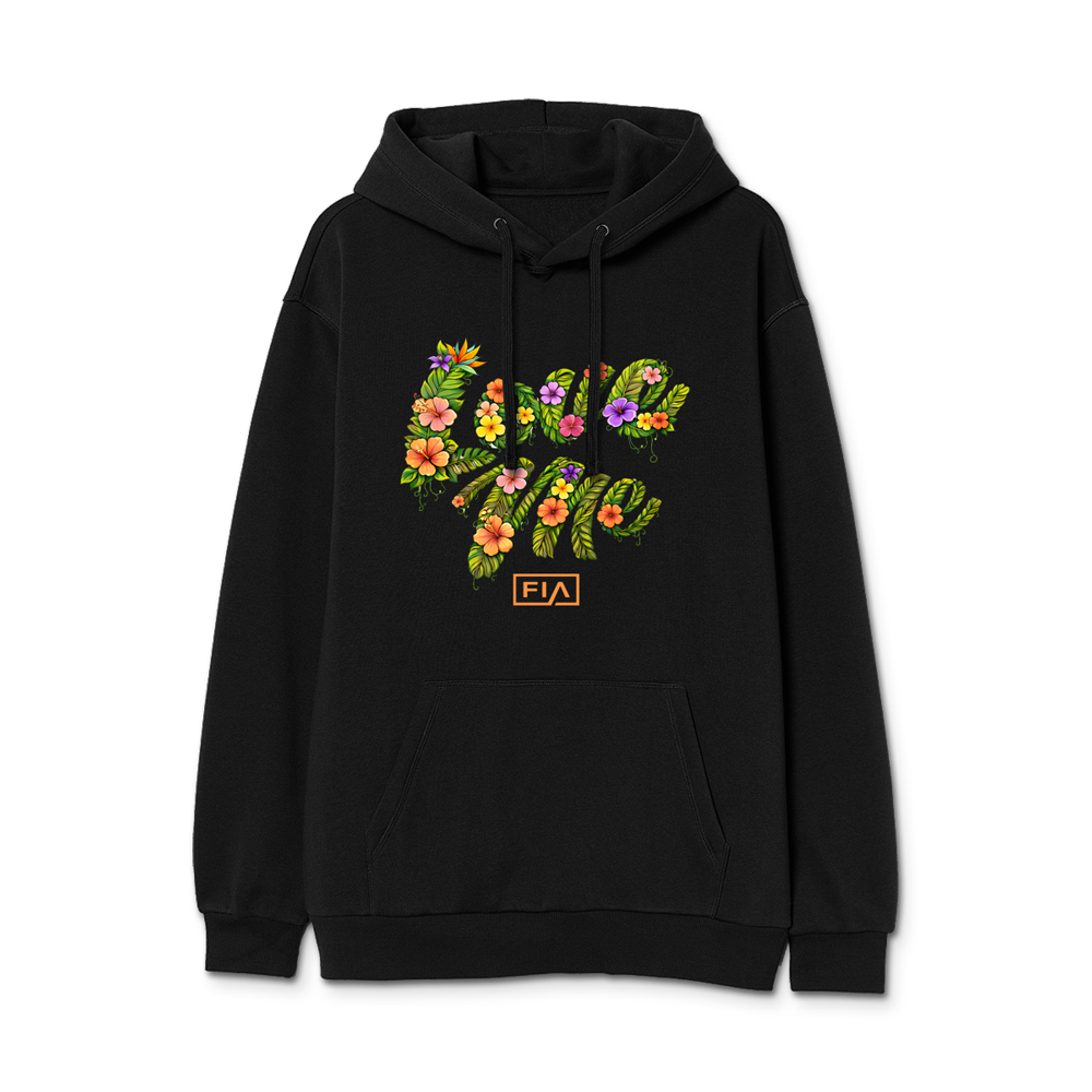 FLORAL LOVE ME HOODIE - BLACK