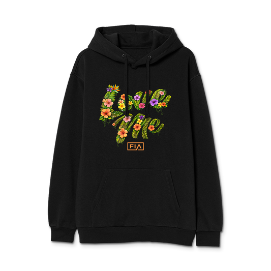 FLORAL LOVE ME HOODIE - BLACK