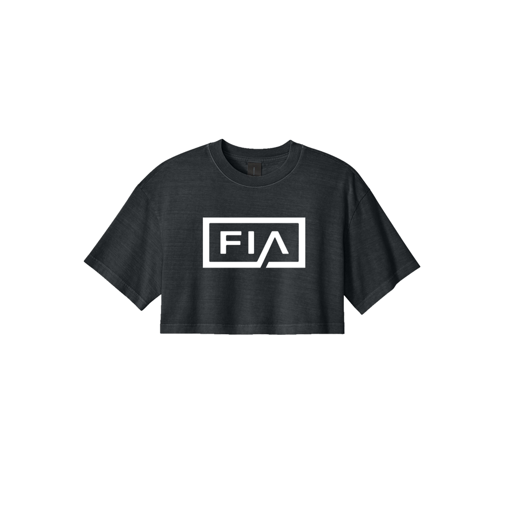 FIA LOGO WOMEN'S CROPPED TSHIRT - BLACK