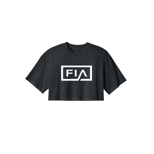 FIA LOGO WOMEN'S CROPPED TSHIRT - BLACK