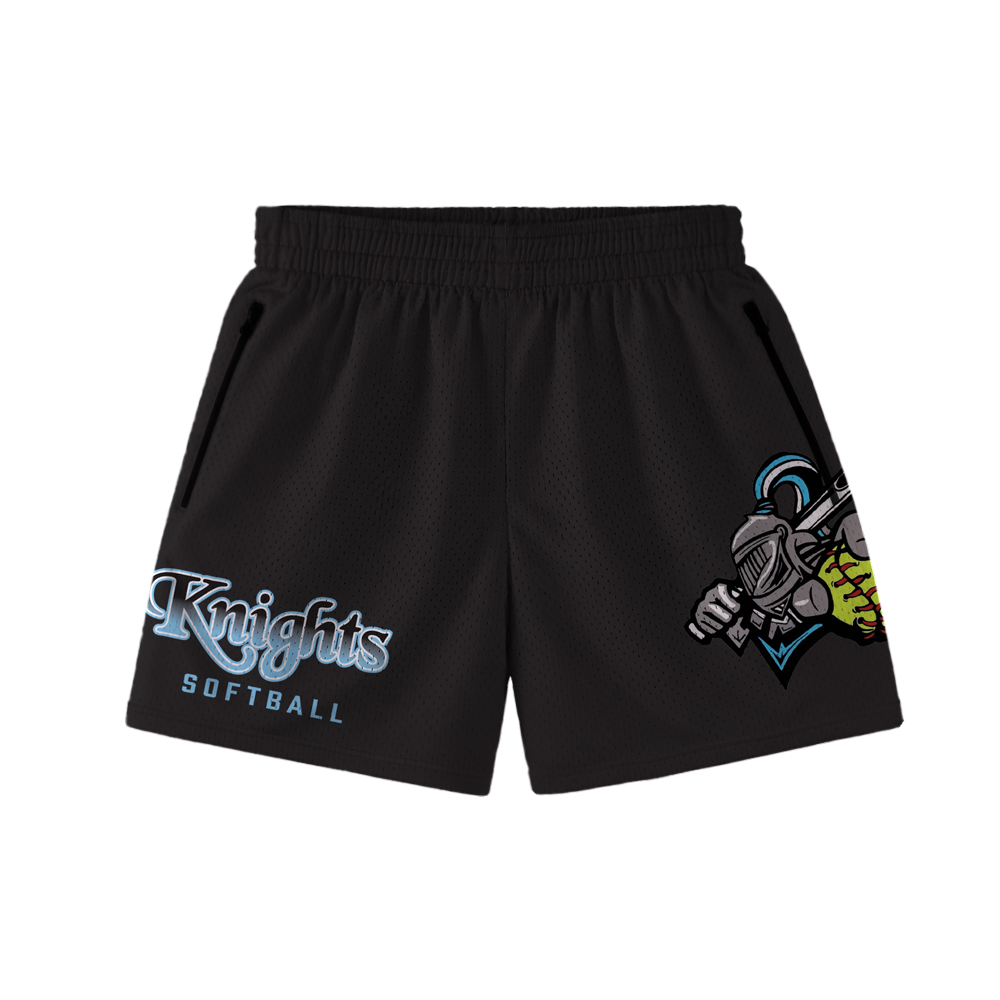 KNIGHTS UNISEX MESH SHORTS - BLACK