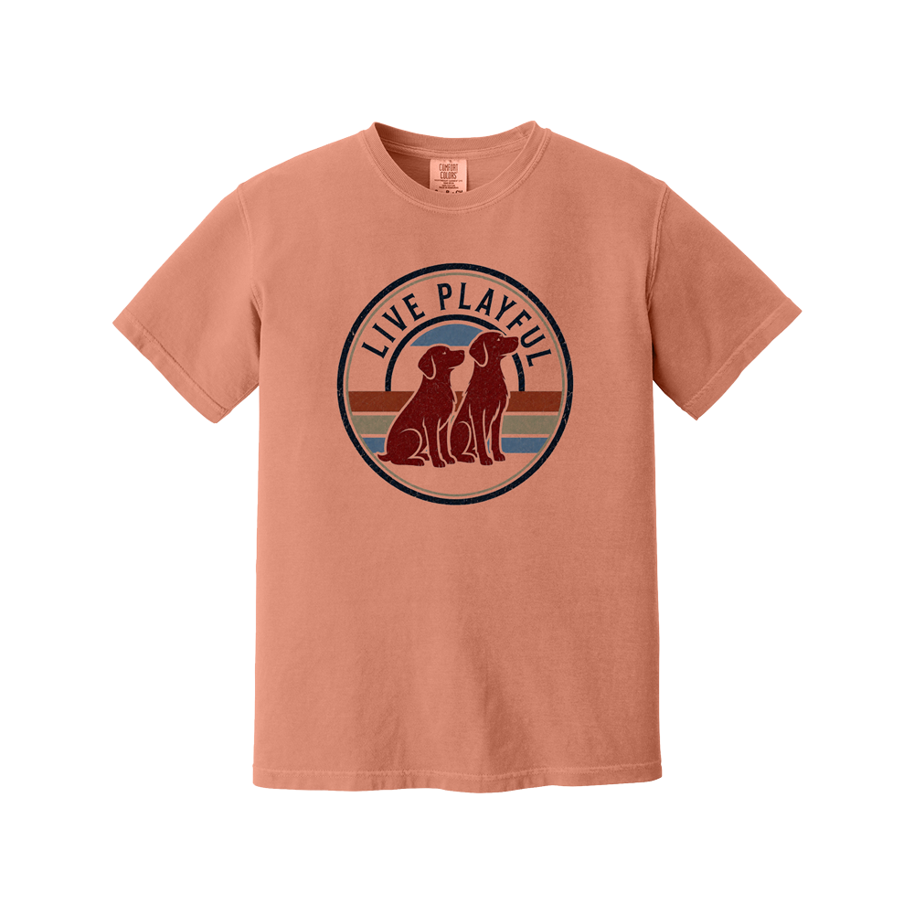 LIVE PLAYFUL TSHIRT - TERRACOTTA