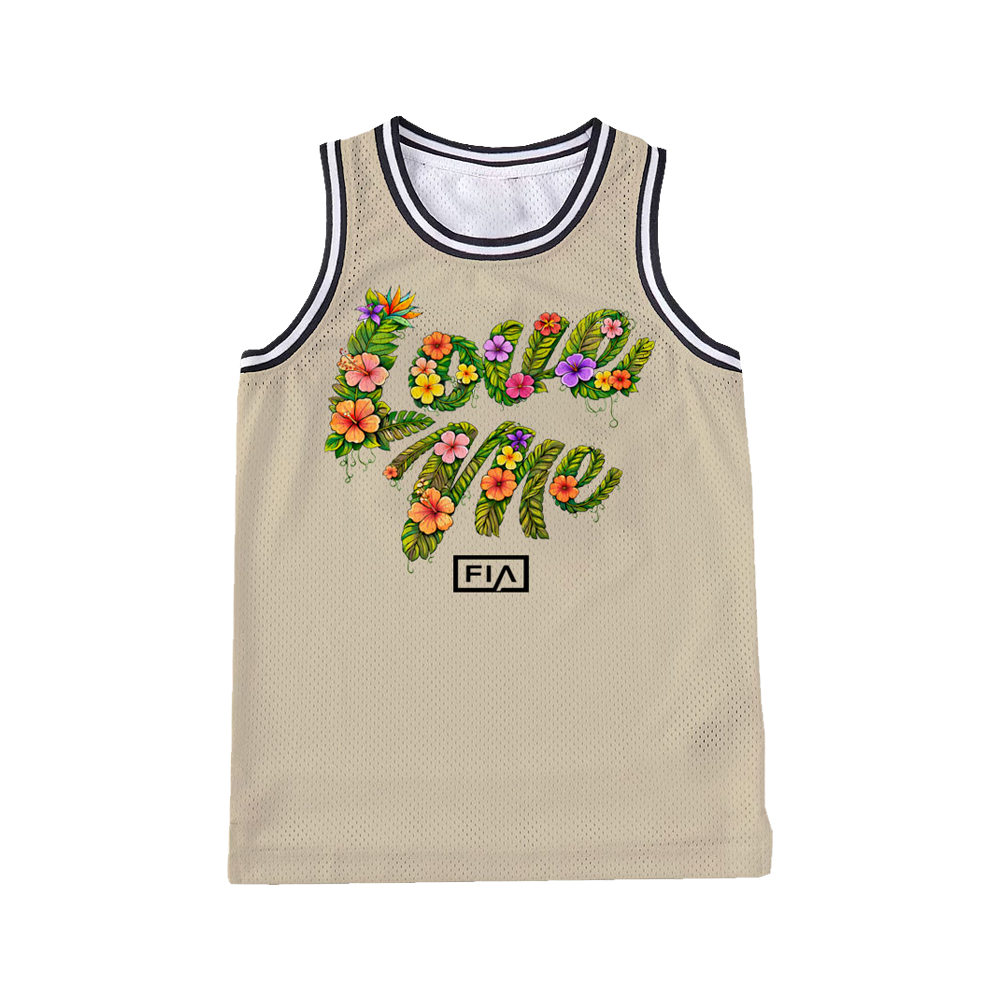 LOVE ME FLORAL MESH JERSEY