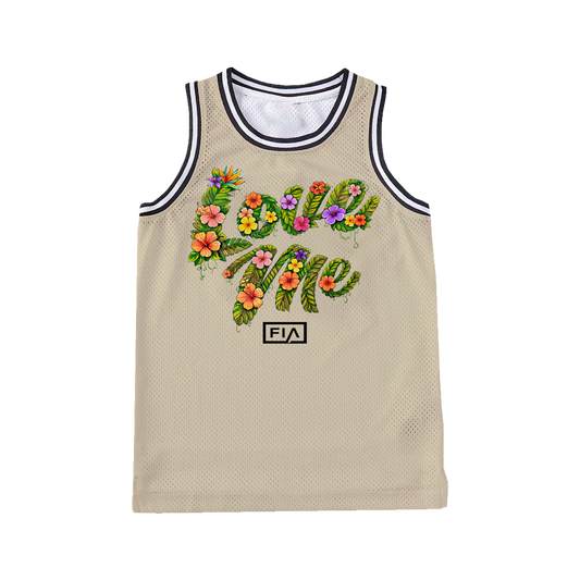 LOVE ME FLORAL MESH JERSEY