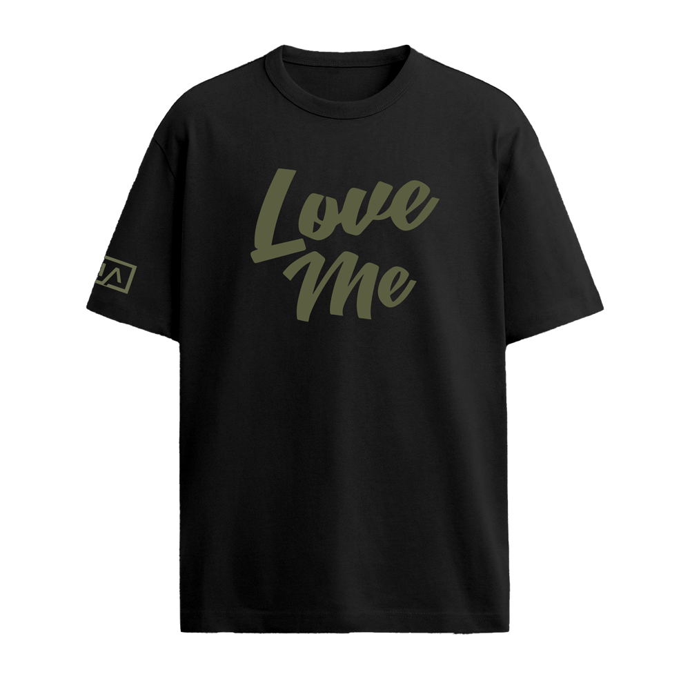 LOVE ME TSHIRT - BLACK/MILITARY