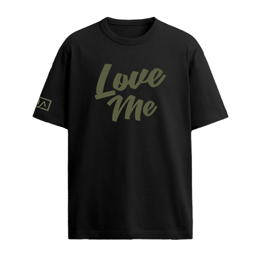 LOVE ME TSHIRT - BLACK/MILITARY
