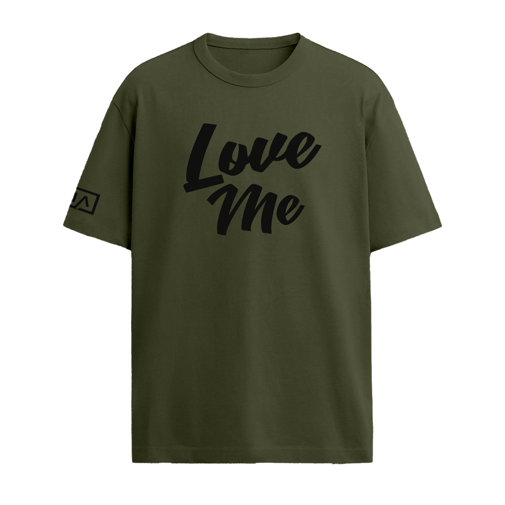 LOVE ME TSHIRT - MILITARY/BLACK