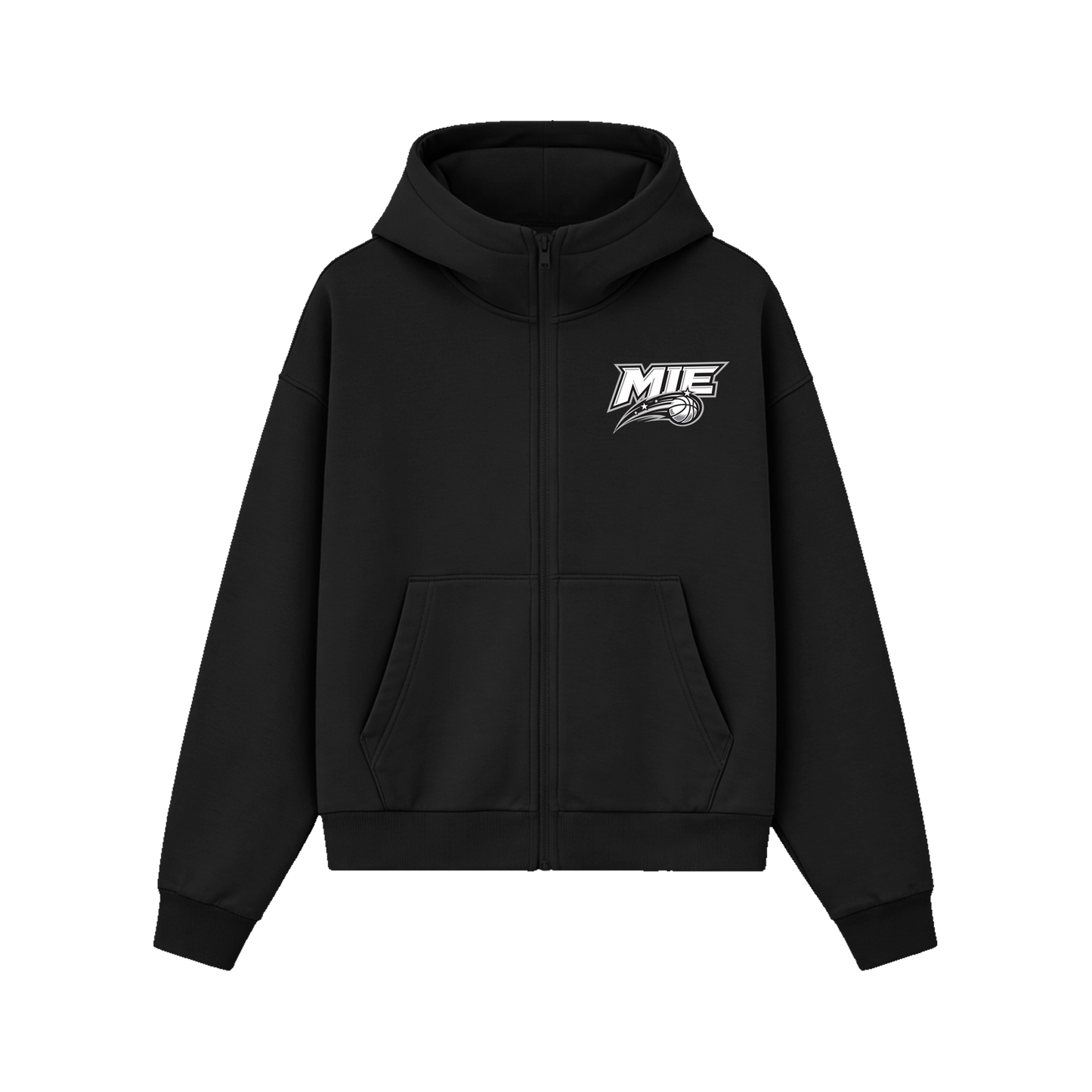 MIE CADET ZIP HOODIE - BLACK