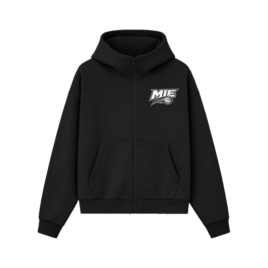 MIE CADET ZIP HOODIE - BLACK