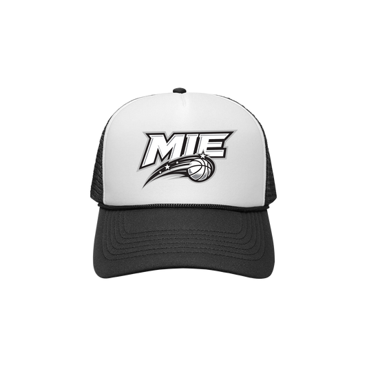 MIE LOGO TRUCKER HAT- BLACK/WHITE