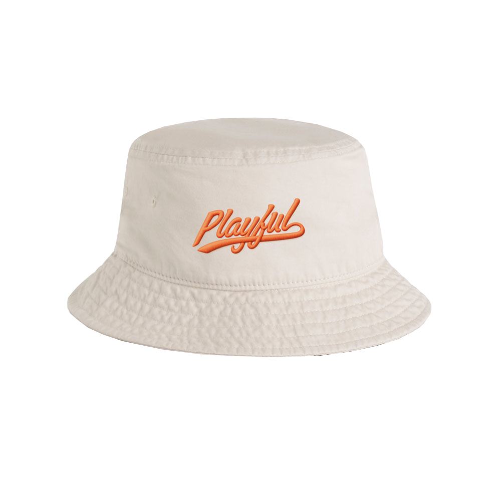 PLAYFUL SCRIPT BUCKET HAT