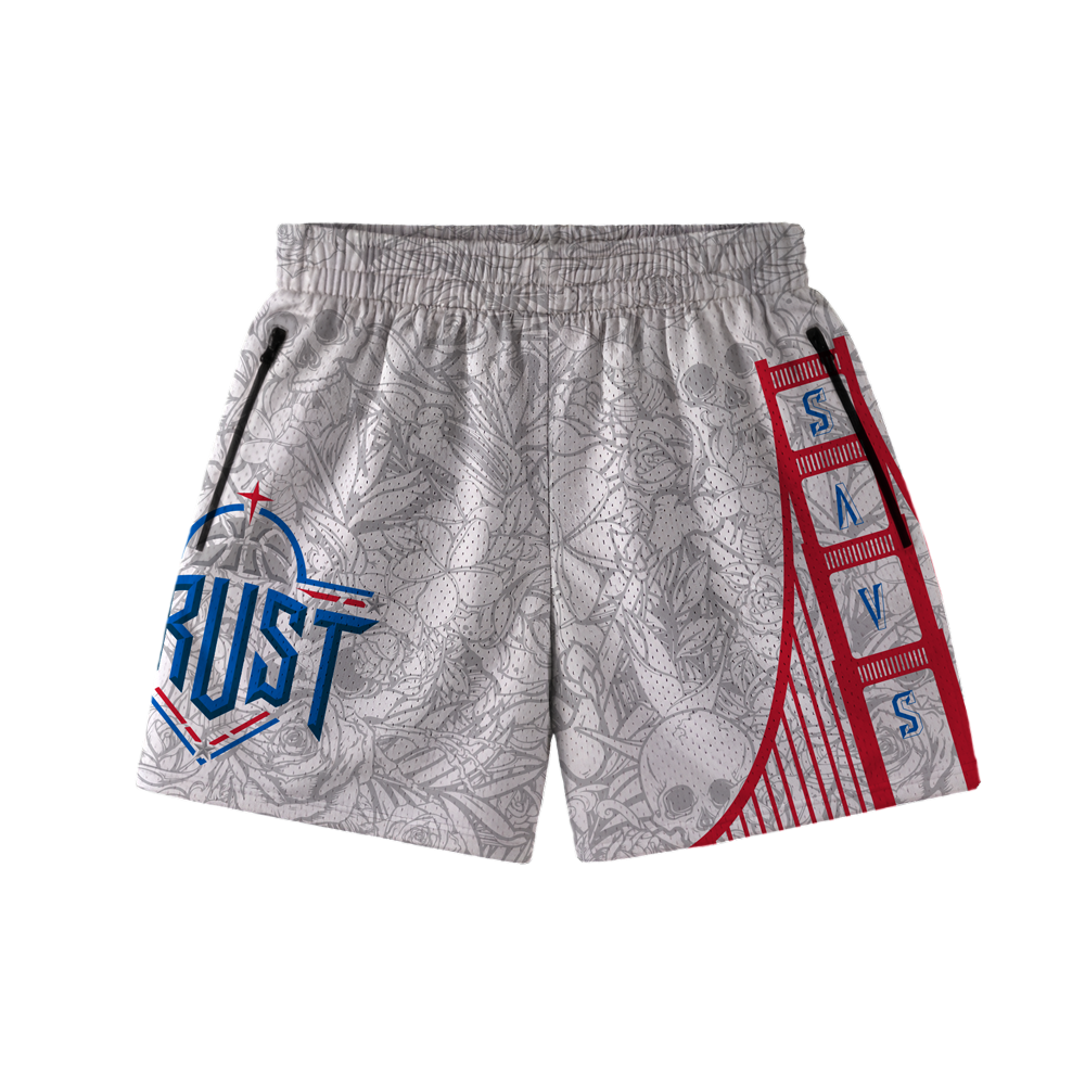 TRUST X SAVS BRIDGE MESH SHORTS - WHITE