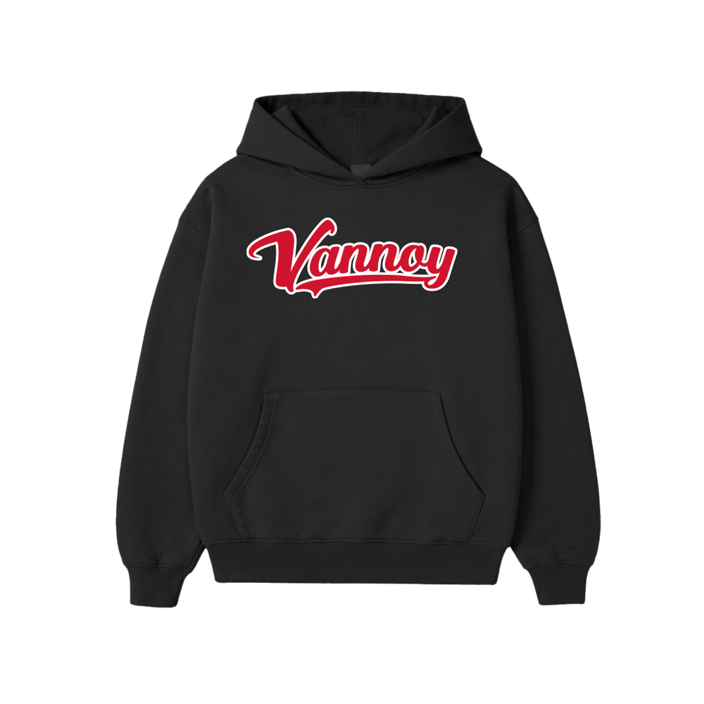 VANNOY SCRIPT HOODIE - BLACK