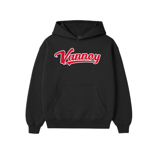 VANNOY SCRIPT HOODIE - BLACK
