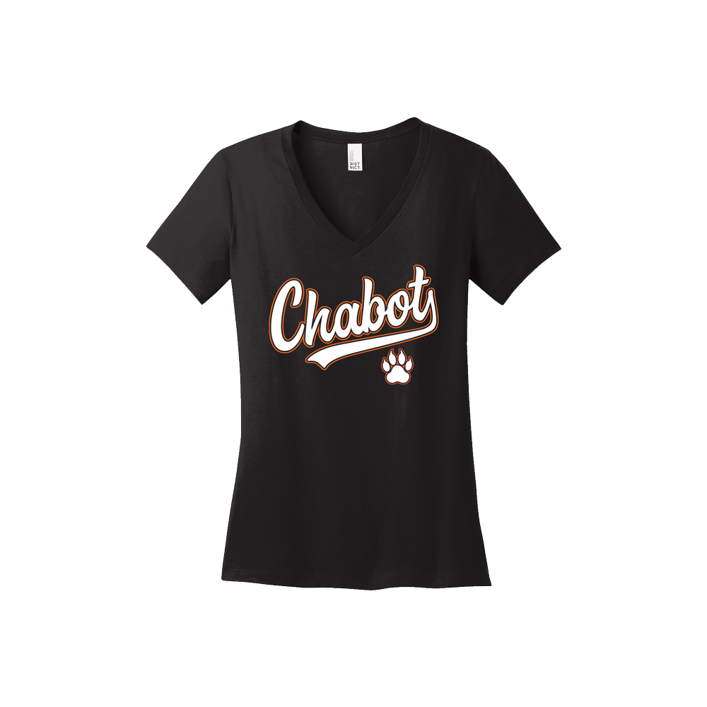 CHABOT SCRIPT WOMEN'S VNECK - BLACK