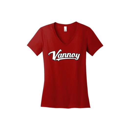 VANNOY SCRIPT WOMEN'S VNECK - RED