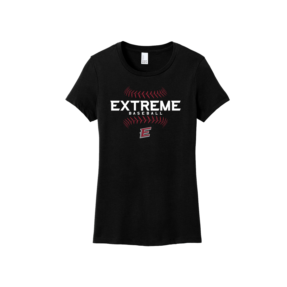 EXTREME BASEBALL WOMENS SEAMS TSHIRT - BLACK