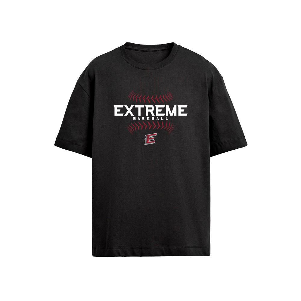 EXTREME BASEBALL SEAMS TSHIRT - BLACK
