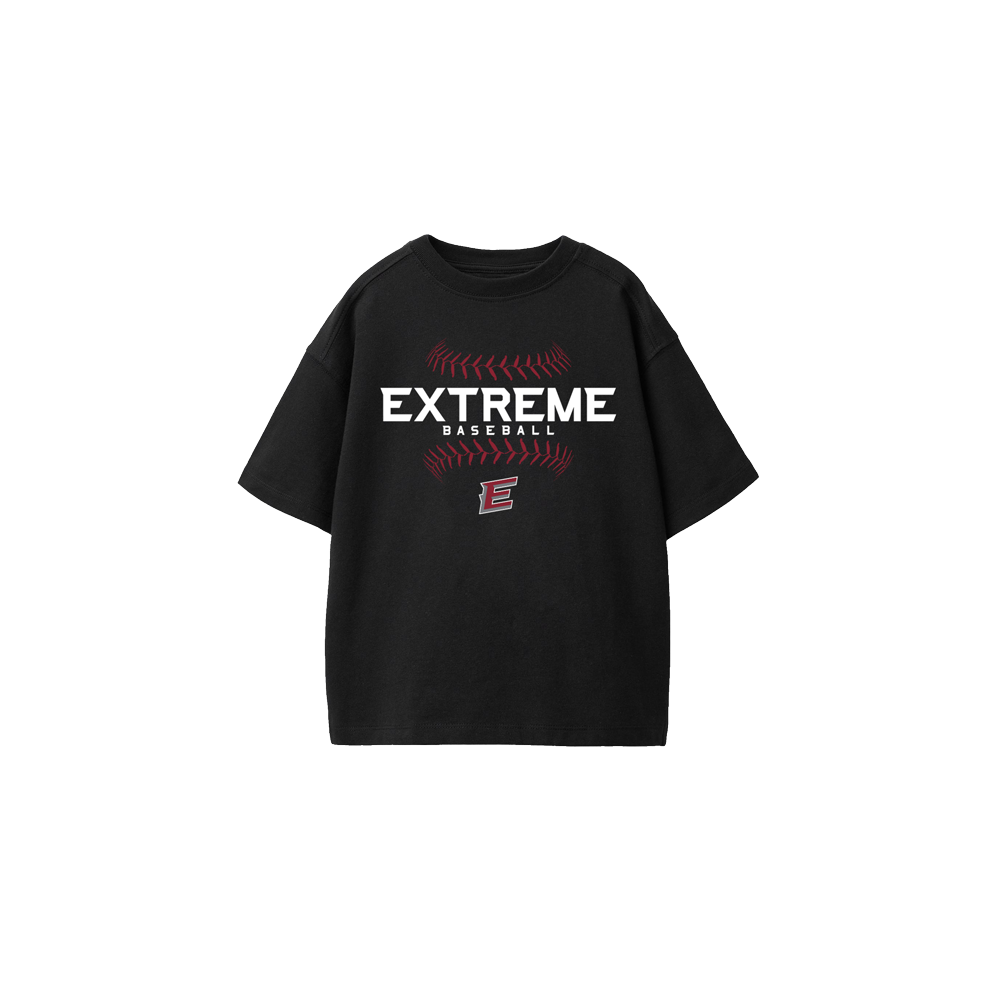 EXTREME BASEBALL SEAMS TSHIRT - BLACK