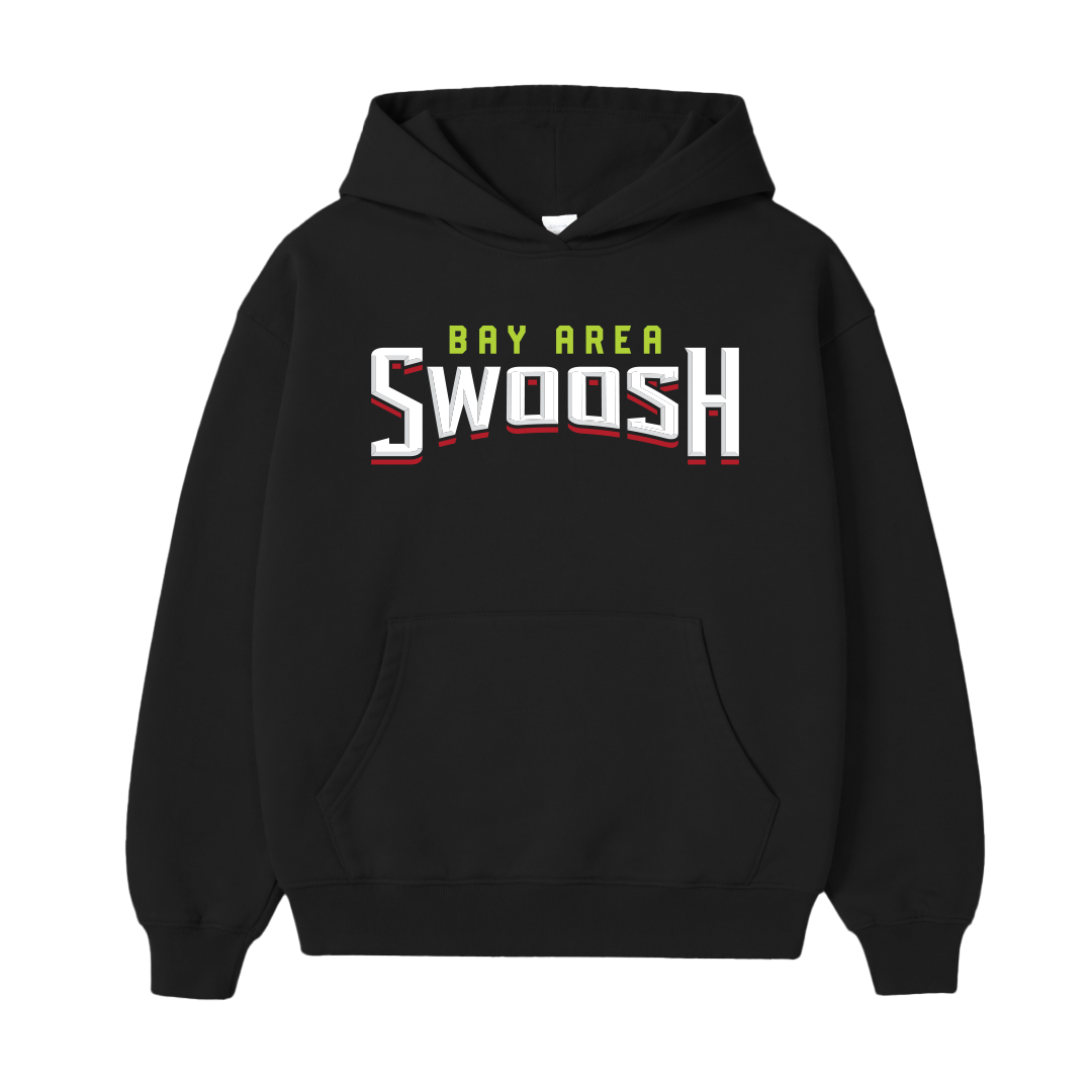 BAY AREA SWOOSH HOODIE - BLACK