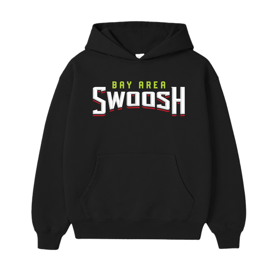 BAY AREA SWOOSH HOODIE - BLACK