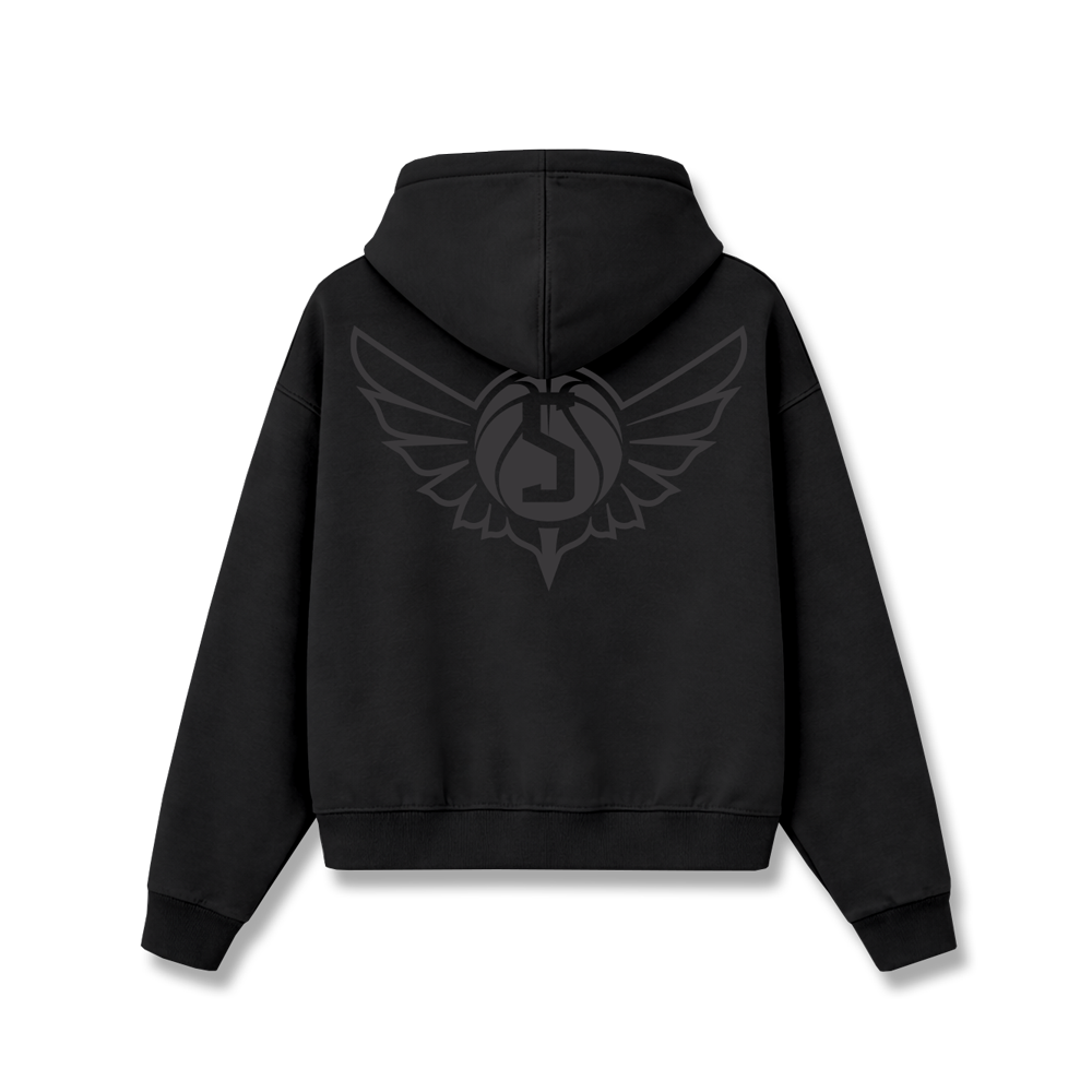 BAY AREA SWOOSH CADET ZIP HOODIE - BLACK