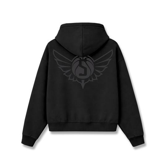 BAY AREA SWOOSH CADET ZIP HOODIE - BLACK